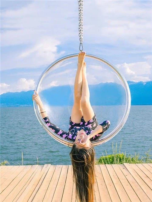 Floor-standing Transparent Hanging Swing Creative Color Acrylic Bubble Chair Gaming Chair With Stand